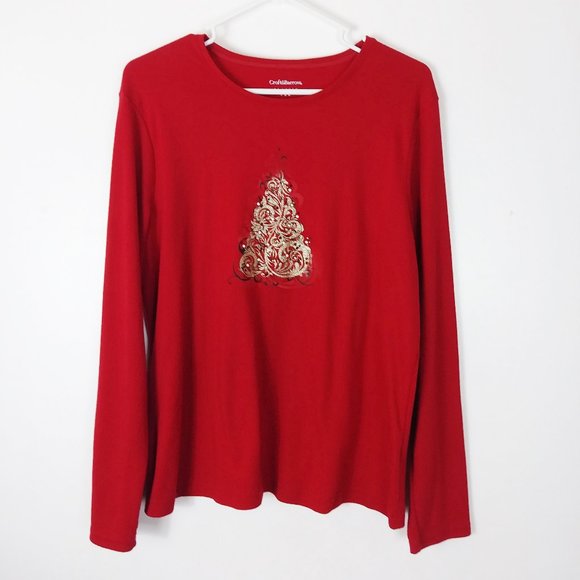 Croft & Barrow long sleeve Christmas tee size XL - Picture 1 of 6
